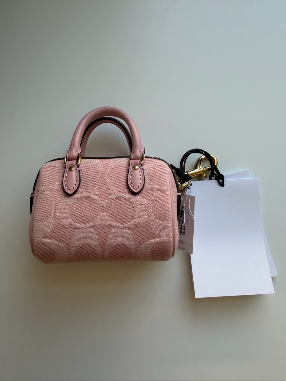 ❌SOLD❌ Coach Mini Rowan Bag Charm In Signature Denim - Picture 3 of 5